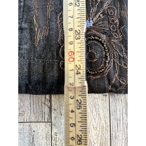 Chico's Embroidered Denim Button-Up Jacket size 1 - Picture 6 of 14